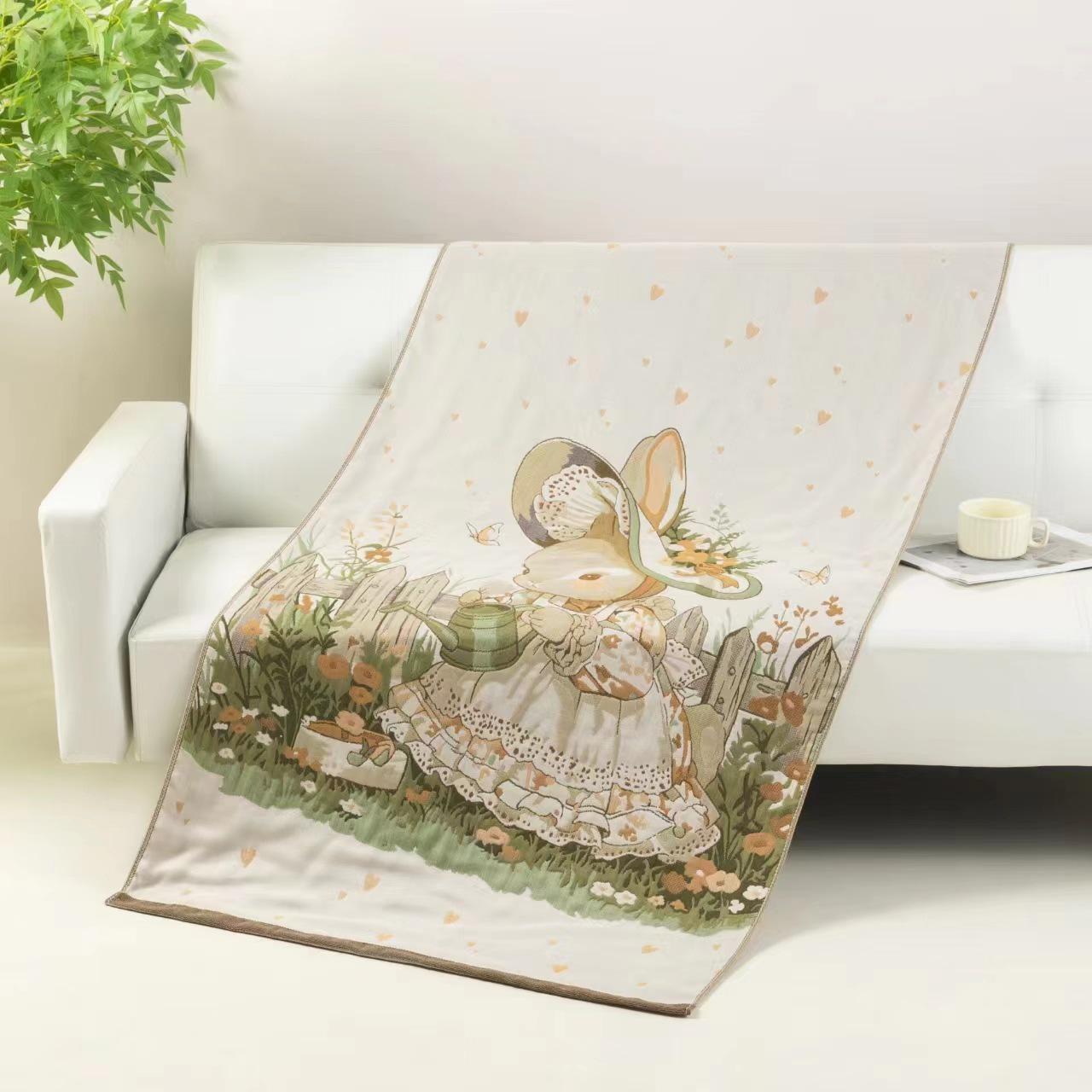 

Очень большое хлопковое марлевое мультяшное банное полотенце - Мягкое, быстросохнущее для взрослых и детей 80*160