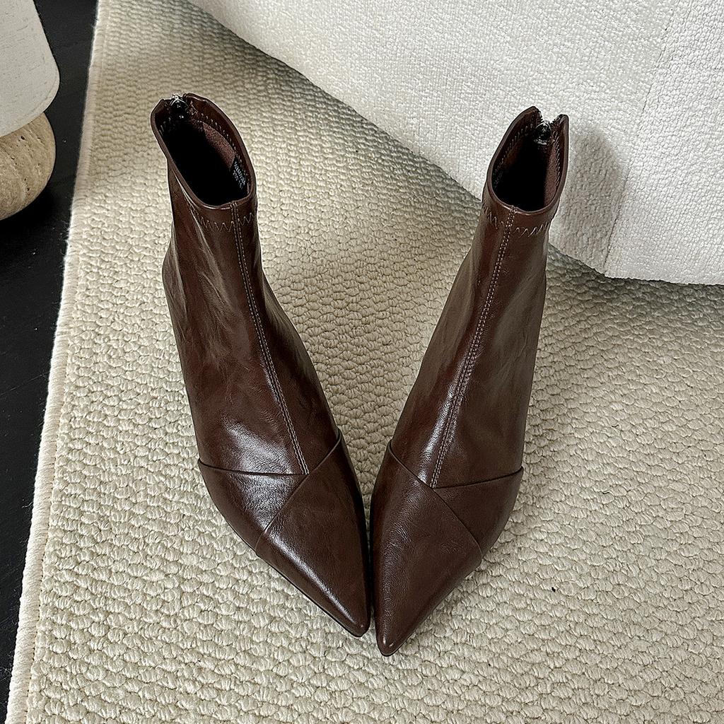 Damskie Botki Szpiczasty Nosek Modne Luksusowe Buty Szpilki Seksowne Damskie Szpilki 2026 Jesień Zamek Błyskawiczny Impreza Eleganckie Botas Para Mujer