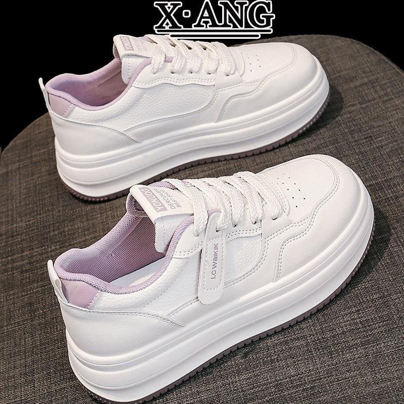 

Cowhide version platform white shoes versatile shoes children spring and summer new heightening board shoes casual sports shoes 40