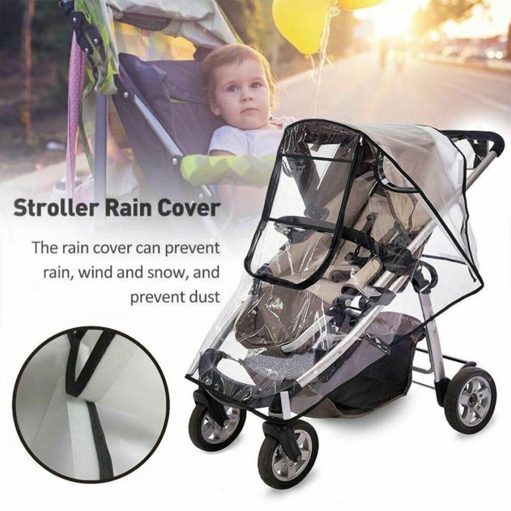 Universal Pushchair Rain Cover Waterproof Stroller Raincoat Foldable Full Protection Rainwear Cover Sun Shade for Outdoor Travel