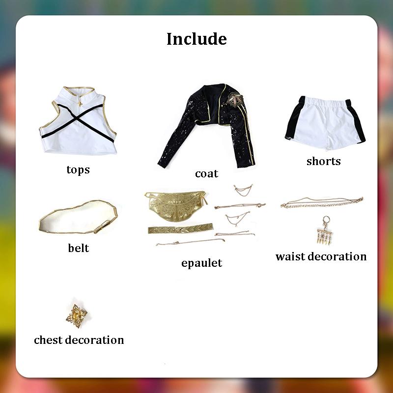 Rumi Zoey Mira Cosplay Cosplay Kostuum Pruik Meisjes Zwart Gouden Pak Kind Halloween Feest Rolspel Outfit Child 140 white