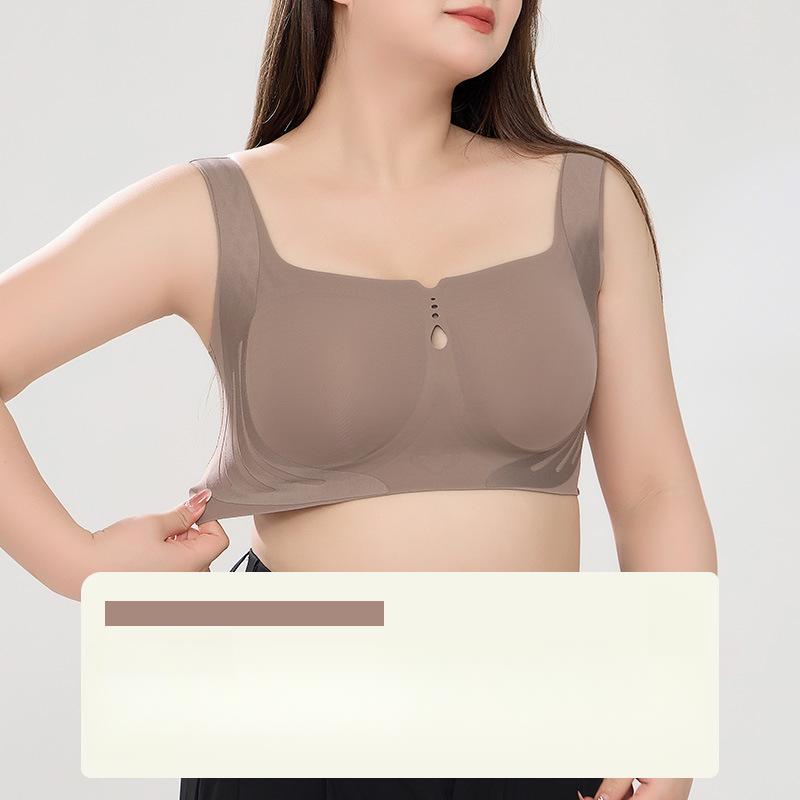Seamless Bra Women's Vest Bra Plus-size Underwear Women's Thin Lactation Gathering and Anti-sagging Bra Push Up Bra