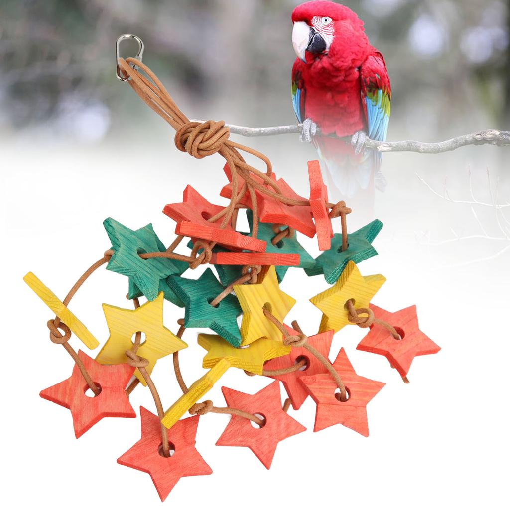 Bird Wood Star Toy Bite Resistant   Wood Star Chewing Toy for Budgies Parakeet Cockatiel Lovebird