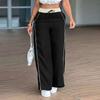 Women High Waist Wide Leg Pants Loose Fit Drawstring Trousers Casual Elastic Waistband Relaxed Fit Lightweight Fabric