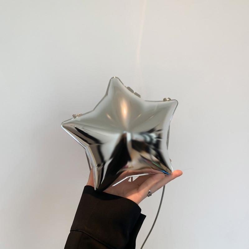 Acrylic Bright Five Pointed Star Zero Wallet Sweet Cool Spicy Girl Lipstick Party Mini Shoulder Bag Banquet Niche Candy Colored CLE