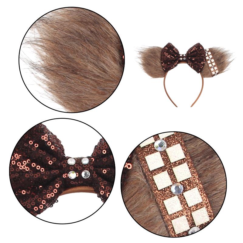 Fashion New Brown Beauty And Beast Mouse Ears Headband 5" Headwear Boys Girls Festival Party Hair Accessories Women Gift