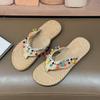 Woven slippers flip-flops new summer non-slip vacation Xishuangbanna ethnic wind beach hemp rope slippers