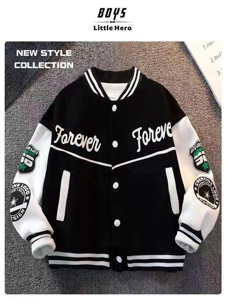 Boys' 2024 Spring/Autumn Baseball Jacket - Fashionable Children's Top