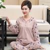 Spring Autumn Women's Pullover Pajamas Loose and Comfortable Middle-aged Cotton Long-sleeved Trousers Home Set