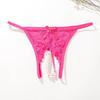 Trendy Sexy Underwear Open Crotch Protective Seamless Crochet Floral Lace Perspective Thong Underwear for Sleeping