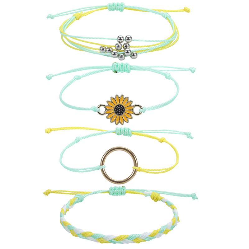 Pulseira da amizade Pulseira de corda trançada Pulseira de casal ajustável Conjunto de joias para festa Presentes