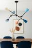 Mid Century Modern Chandelier 6 Light Sputnik Pendant Colorful Cone Ceiling Light Retro Modern Lighting Fixture for Dining Room Living Room