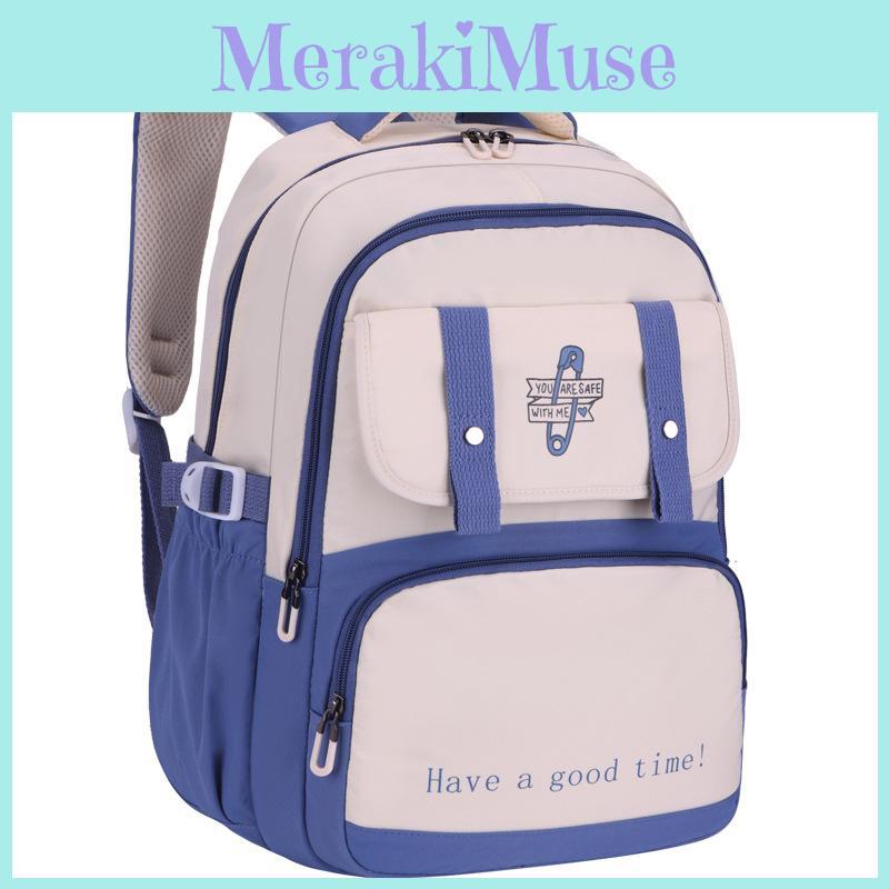 Backpack Fashion Letter With Waterproof Material For Middle School Campus And