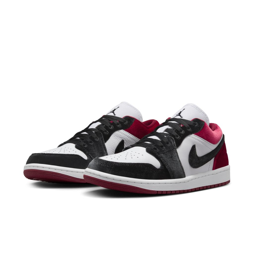 Dámské tenisky Air Jordan 1 Low SE Velvet Black Toe Bílé Gym-Red FZ3242-001