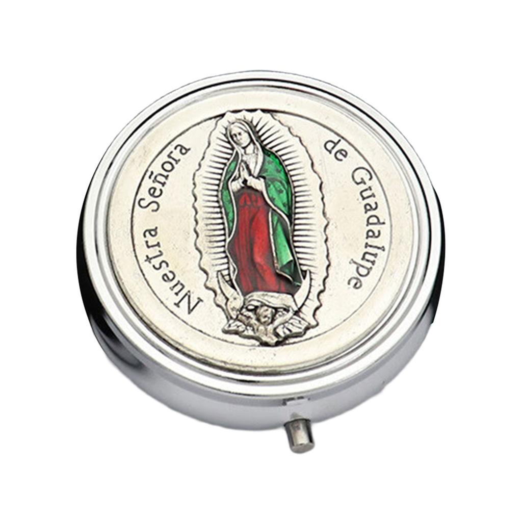 Elegant Metal Jewelry Box With Built In Makeup Mirror For Christian Home Decorations And Religious Relic Storage