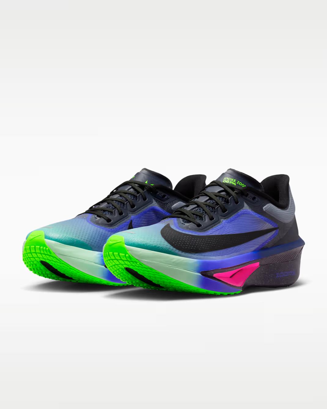 IO9566-400 Nike Zoom Fly 6 Dark Obsidian Racer Blue Emerald Rise Black (Women s) 10W