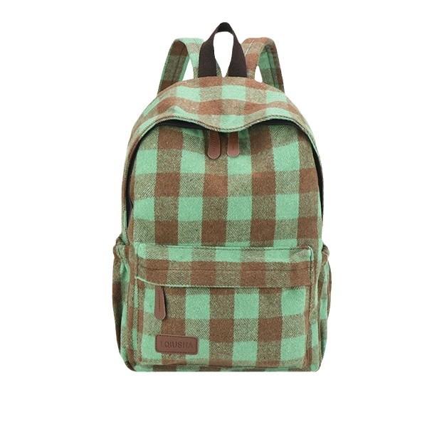 Schoolbag retro plaid backpack college student casual backpack women's plaid backpack student schoolbag large capacity backpack