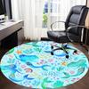 1pc Mermaid OceanChair Carpet for Office, Indoor Non-Slip Washable Polyester Fiber Carpet, Mat For Office, Machine Washable