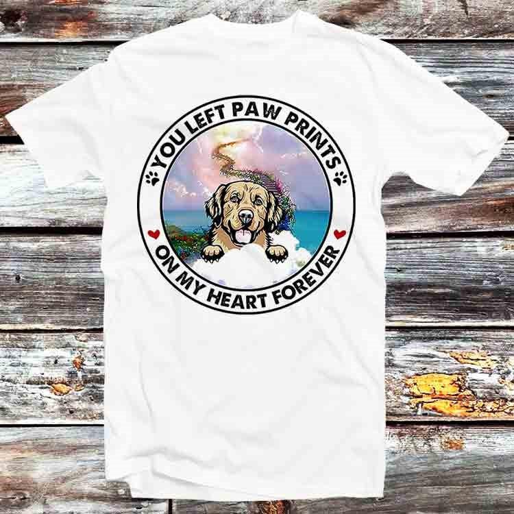 Golden You Left Paw Prints On My Heart Forever T Shirt B1294