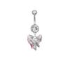 Heart Bow Navel Ring Ornament For Women Girls Light Luxury Belly Button Piercing Barbell Pendant Body Piercing Jewelry