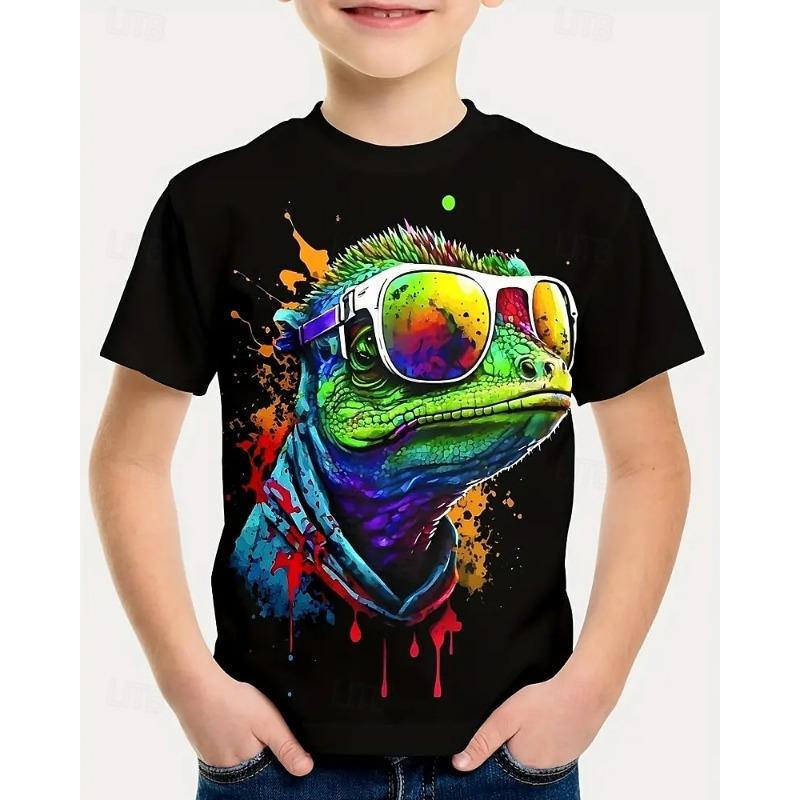 

Boys 3D Animal Dinosaur T shirt Tee Short Sleeve Summer Spring Fashion Basic Kids 4-12 Years Crew Neck Outdoor Casual Daily Regular Fit 110cm