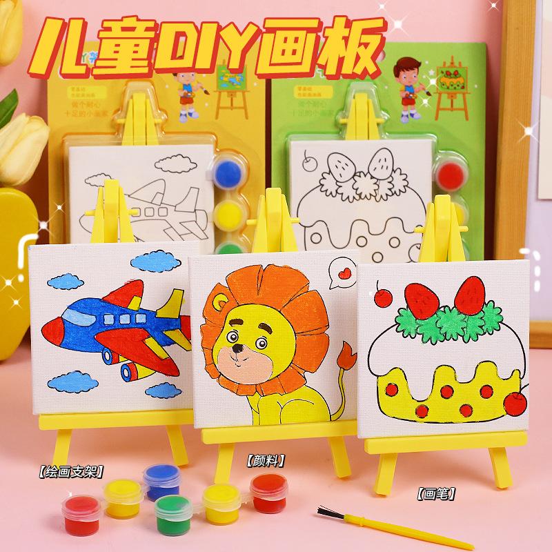 Children's DIY Shelf Drawing Board Creative Cartoon Hand-drawn Graffiti Coloring Kindergarten Art Oil Painting Stand Toys