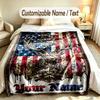 Amerikanisches Patriotisches Thema Benutzerdefinierte Decke Personalisierter Name & Text Angepasste Weiche Warme Überwurfdecke Heimdekoration