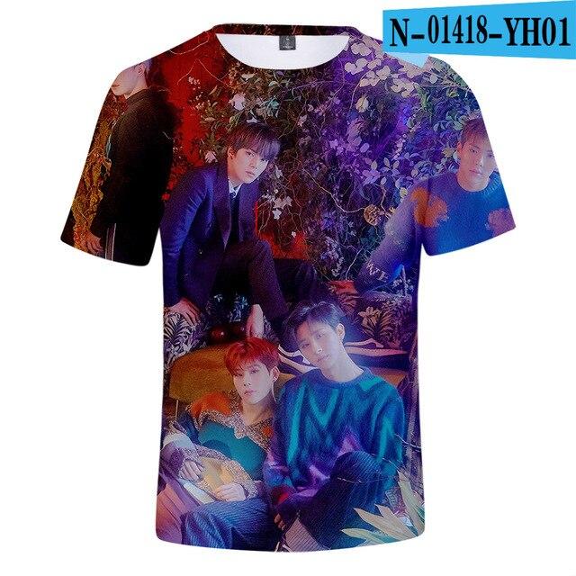 Kpop Monsta X 3d Printed T Shirt Women Men Harajuku T -Shirt K -Pop Team Member Tshirt Short Sleeve T Shirts Streetwear Clothes 