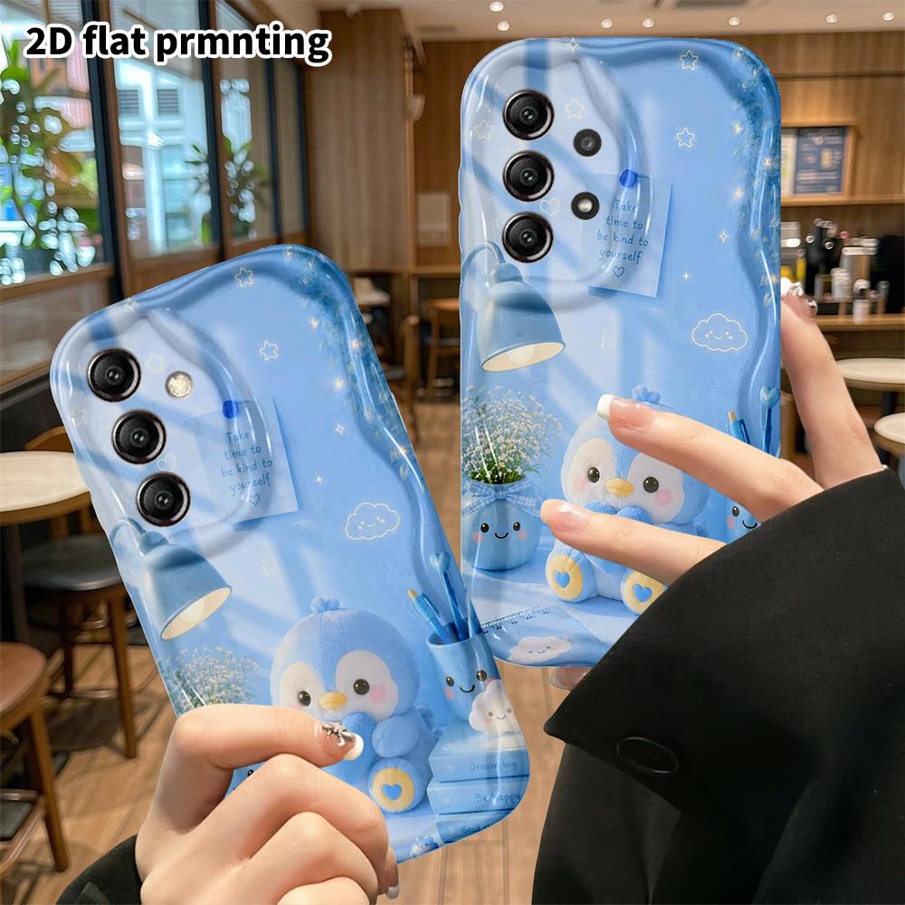 Phone case: 2D flat design, suitable for Samsung Galaxy A34 A35 M05 M06 S20 S22 S21 FE Plus 5G protective case, light blue desk, perfect Christmas and