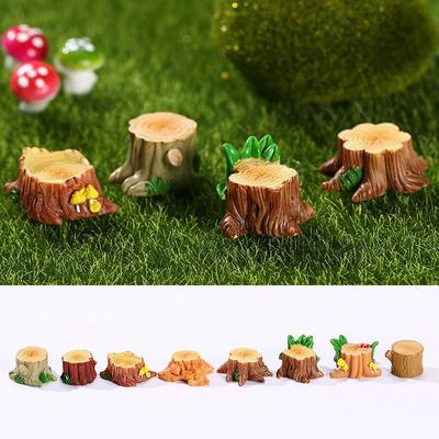 Dekorasyon Bonsai Süs Dollhouse Mini Ağaç Kütüğü Peri Bahçe Reçine Heykeli Minyatür Heykelcik