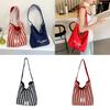 Borsa a Tote in Tela da Donna con Strisce Eleganti e Design Bicolore per l'Uso Quotidiano