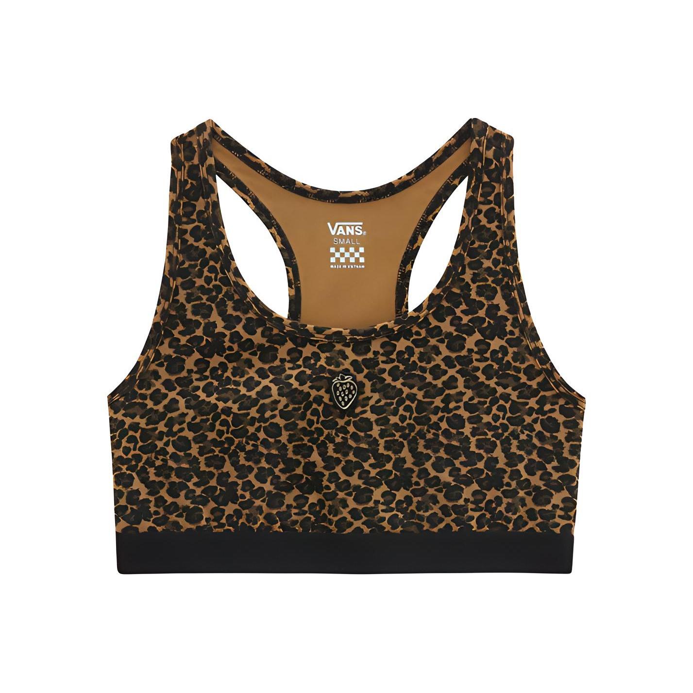 

Vans Cher Strauberry Collaboration Series Leopard Print Strawberry Embroidered Sports Tank Top Women tops Brown VN0A5JO1Z01 XS