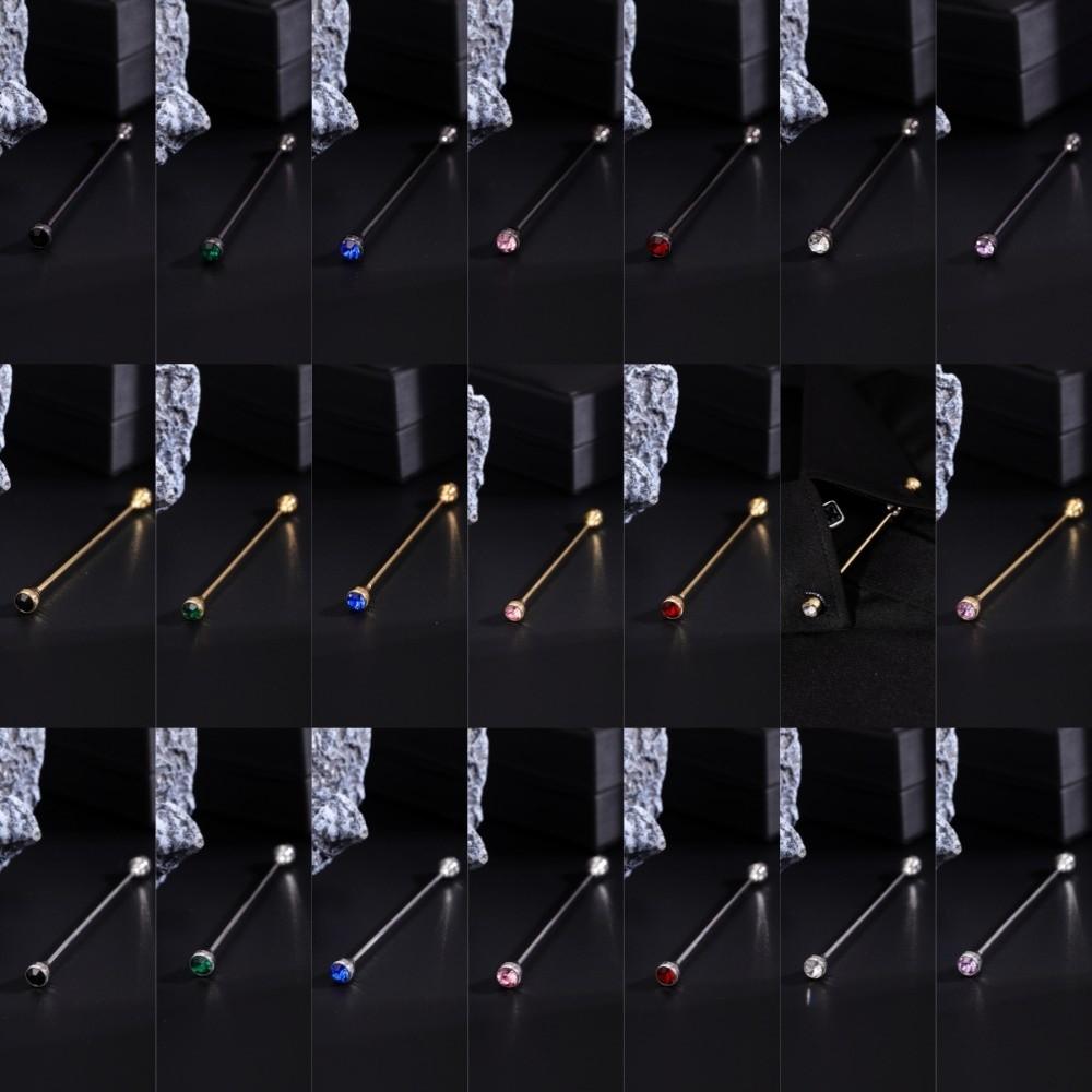 Spiral Buckle Shirt Collar Pin Detachable Neckline Pin Crystal Tie Collar Needle  Men