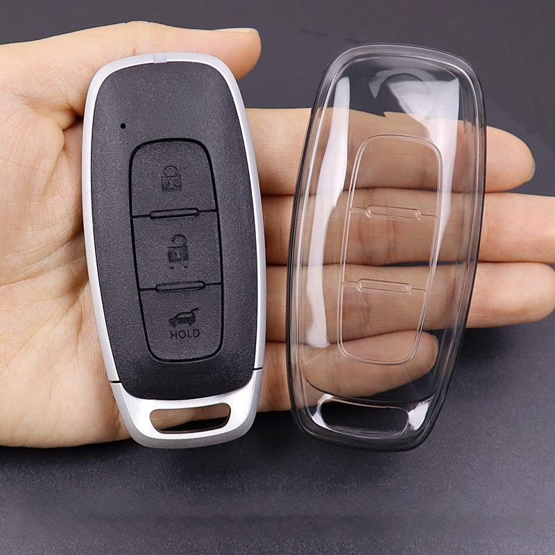 

Transparent Black Soft Tpu For Nissan X-Trail Sylphy Altima Qashqai Pathfinder Kicks Ariya - Car Key Case Protect Cover
