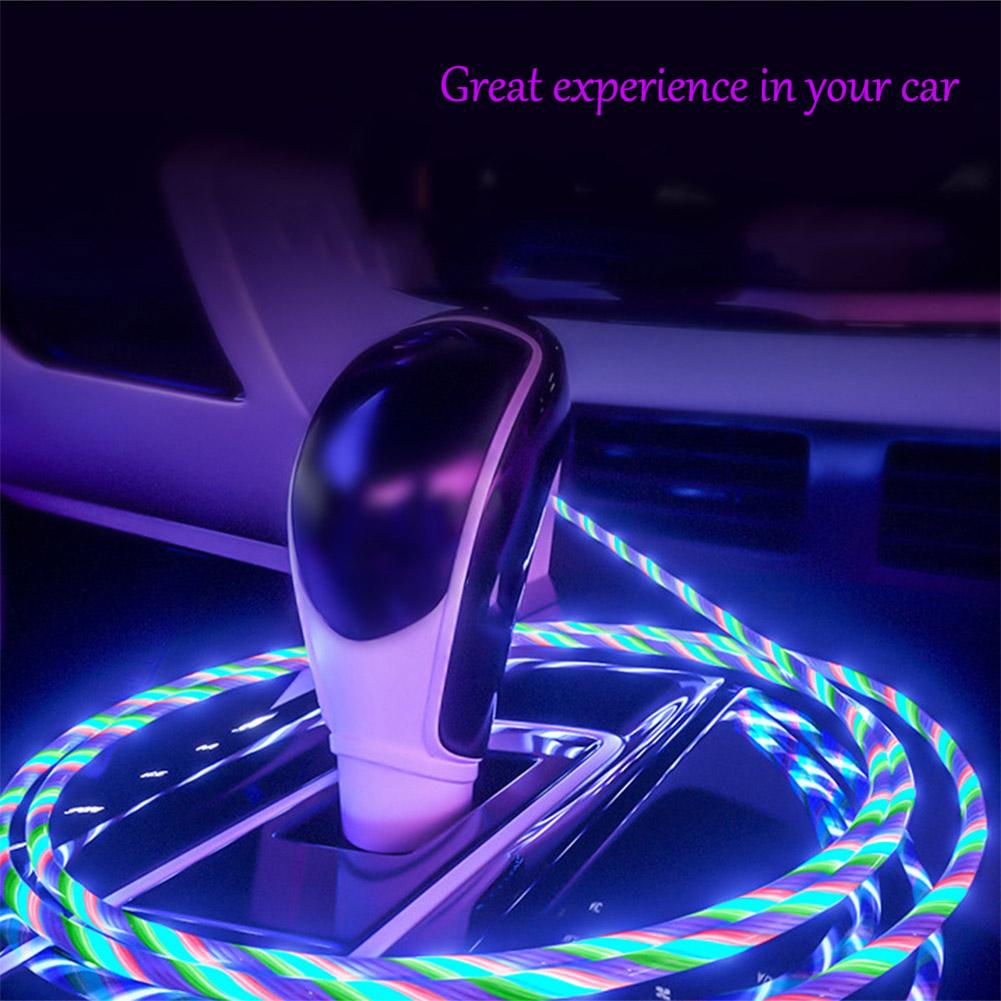 Data Line LED Magnetic Micro USB Cable Android Type-C IOS Fast Charging Cable for Mobile Phone