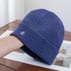 High-value striped stack hat women's autumn and winter warm new cold hat double-layer knitted wool hat