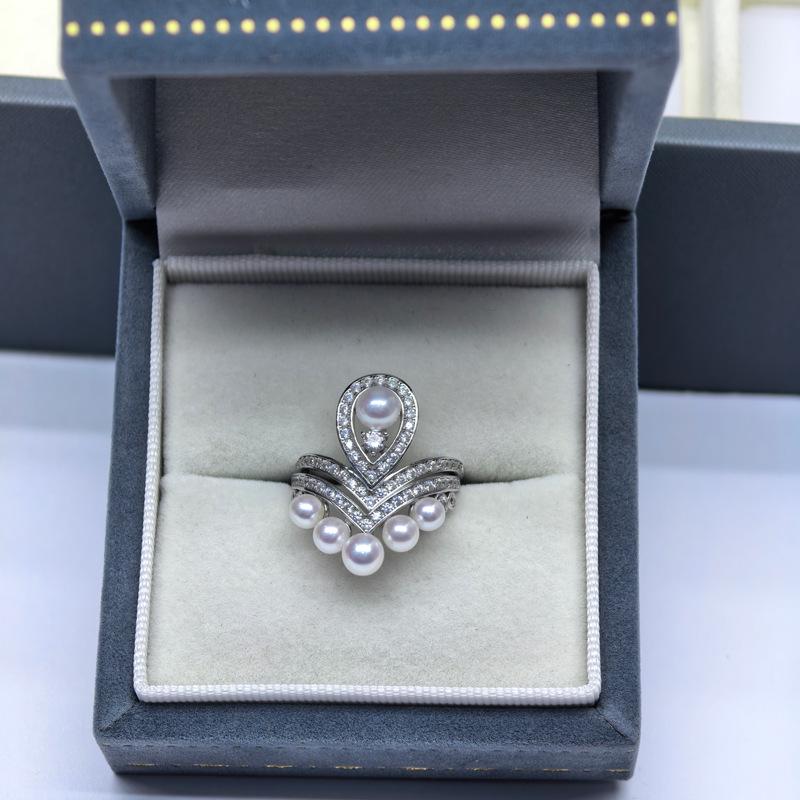Zhuji Versatile Freshwater Pearl Ring: Two-way Style High-end Pearl Jewelry Accessory.