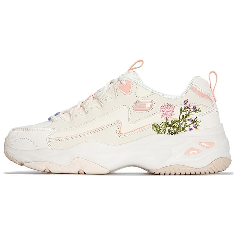 Skechers DLITES 4.0 Woven Leather Mesh Synthetic Floral Embroidered Low-Top Chunky Sneakers Women's Casual Shoes 896138-NTPH