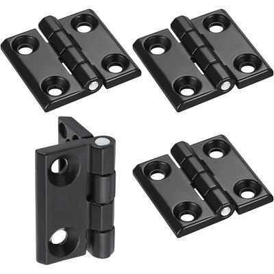Set Of 4 Black Stainless Steel Hinges – 40x40mm, 5mm Thick – Ball Bearing Door Hinges For Room, Garden, Entrance, Furniture – Smooth & Quiet