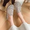 Fashion 2025 New Hollow Lace Flat Shoes Women Summer Slip On Loafers Breathable Shoes Ladies Shoes Casual Fashion Black Sneakers