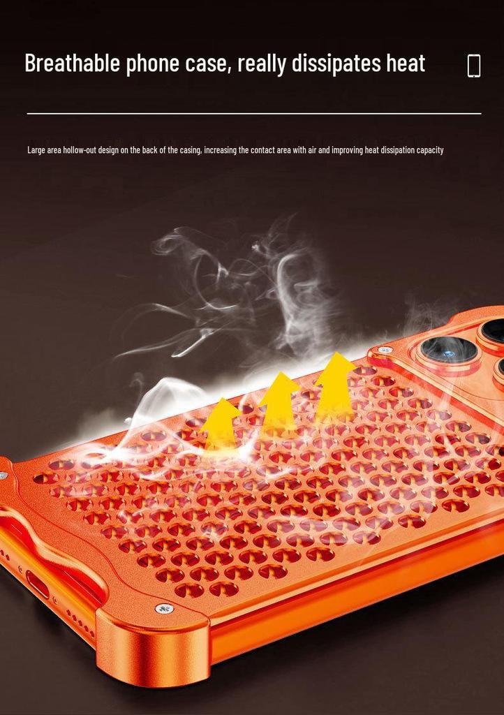 iPhone 17 Pro Max Aluminum Alloy Heat Dissipation Case with Metal Frame (Apple 16 Protection)