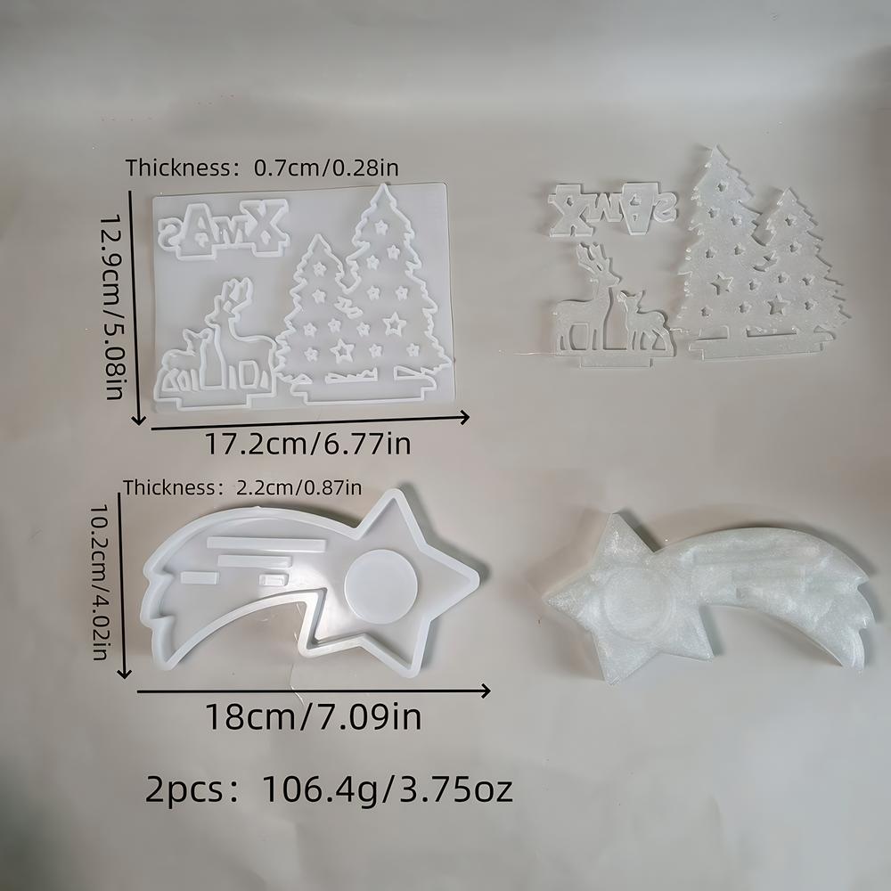 

Christmas Candle Holder Molds Food-Grade Easy Release Casting Moulds Christmas Tea Light Candle Holder Silicone Molds For Wax