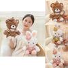 Cute Cartoon Overalls Rabbits And Bear Plush Doll Toys For Kids Playroom Decor And Collecting
