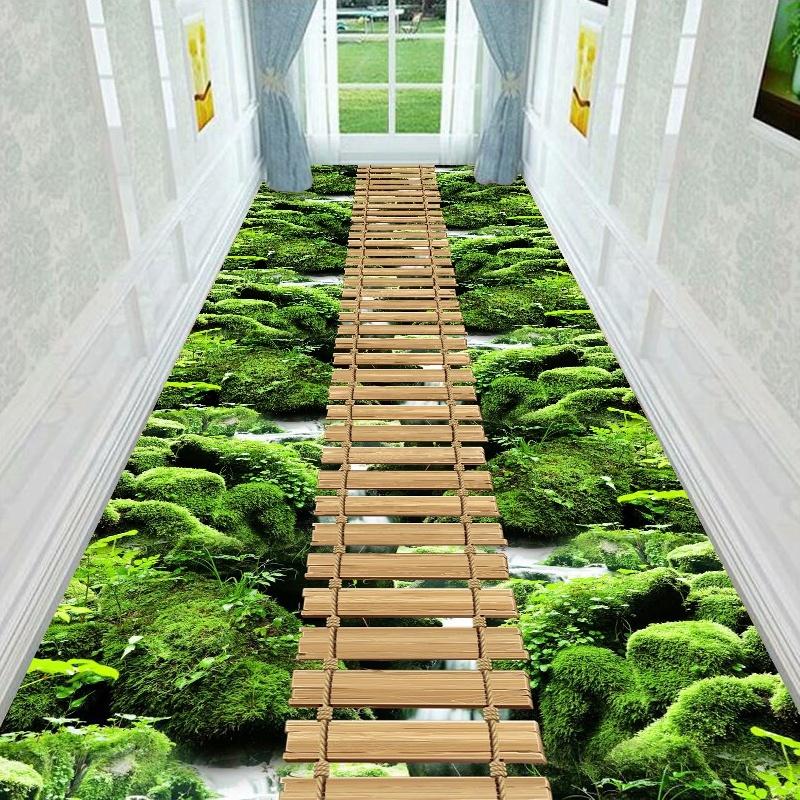 Trimmable Entrance Hall Foyer Mat European Style Hallway Staircase Anti Slip Mat Fully Covered Hotel Hallway Living Room Carpet
