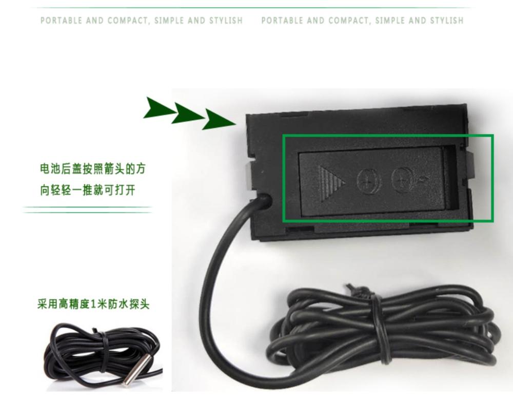 Electronic Digital Thermometer Fish Tank Refrigerator Water Temperature Gauge Embedded Waterproof Probe