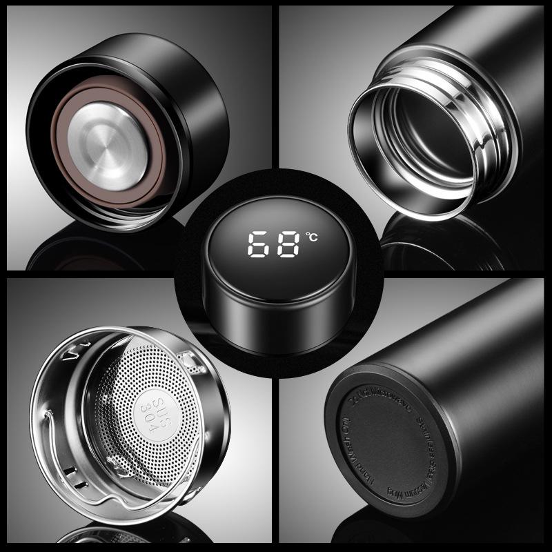 Insulation Cup Smart Temperature Water Cup 304 Stainless Steel Creative Temperature Measuring Cup