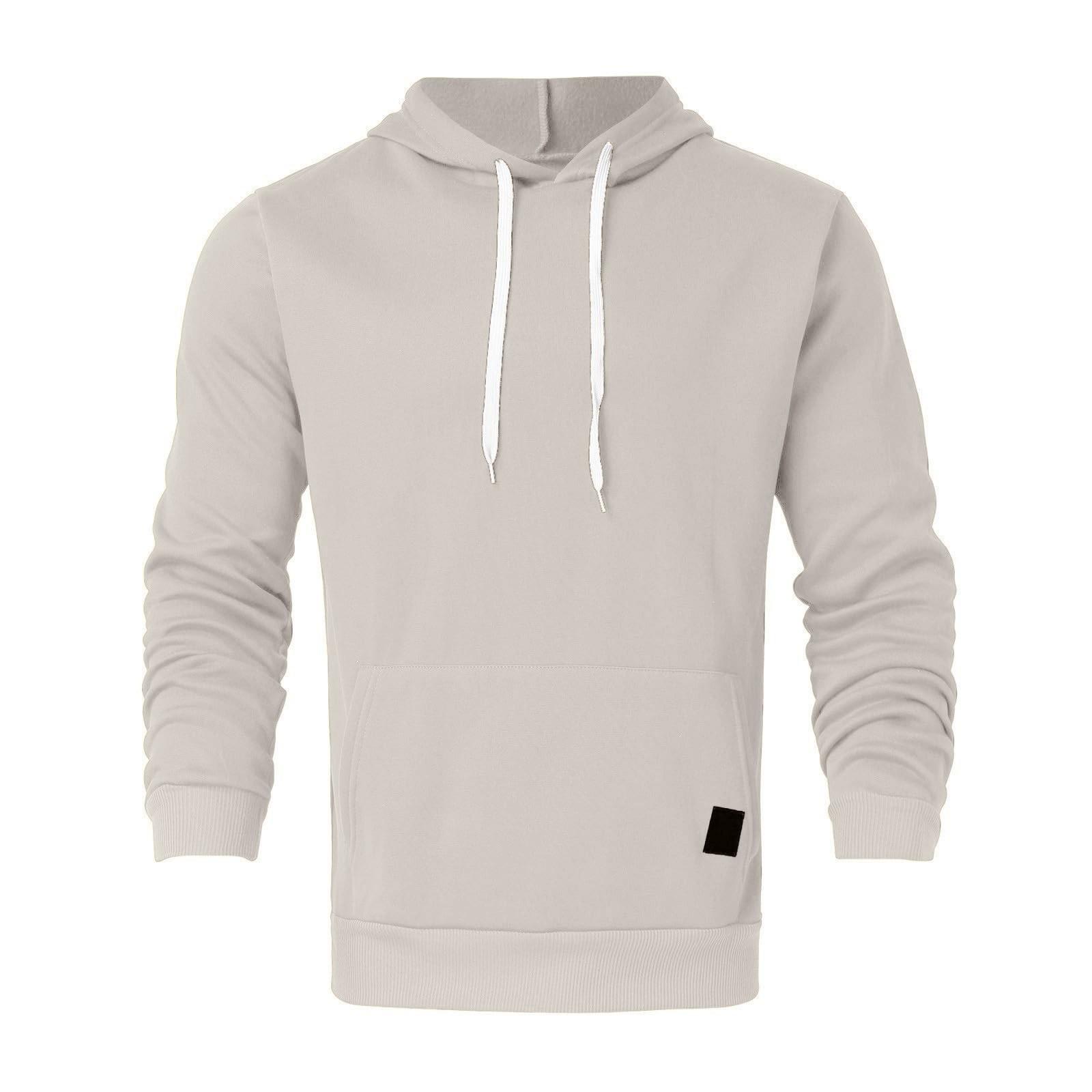 

Мужская толстовка большого размера, модная, свободная, однотонная, повседневная толстовка с капюшоном S хаки