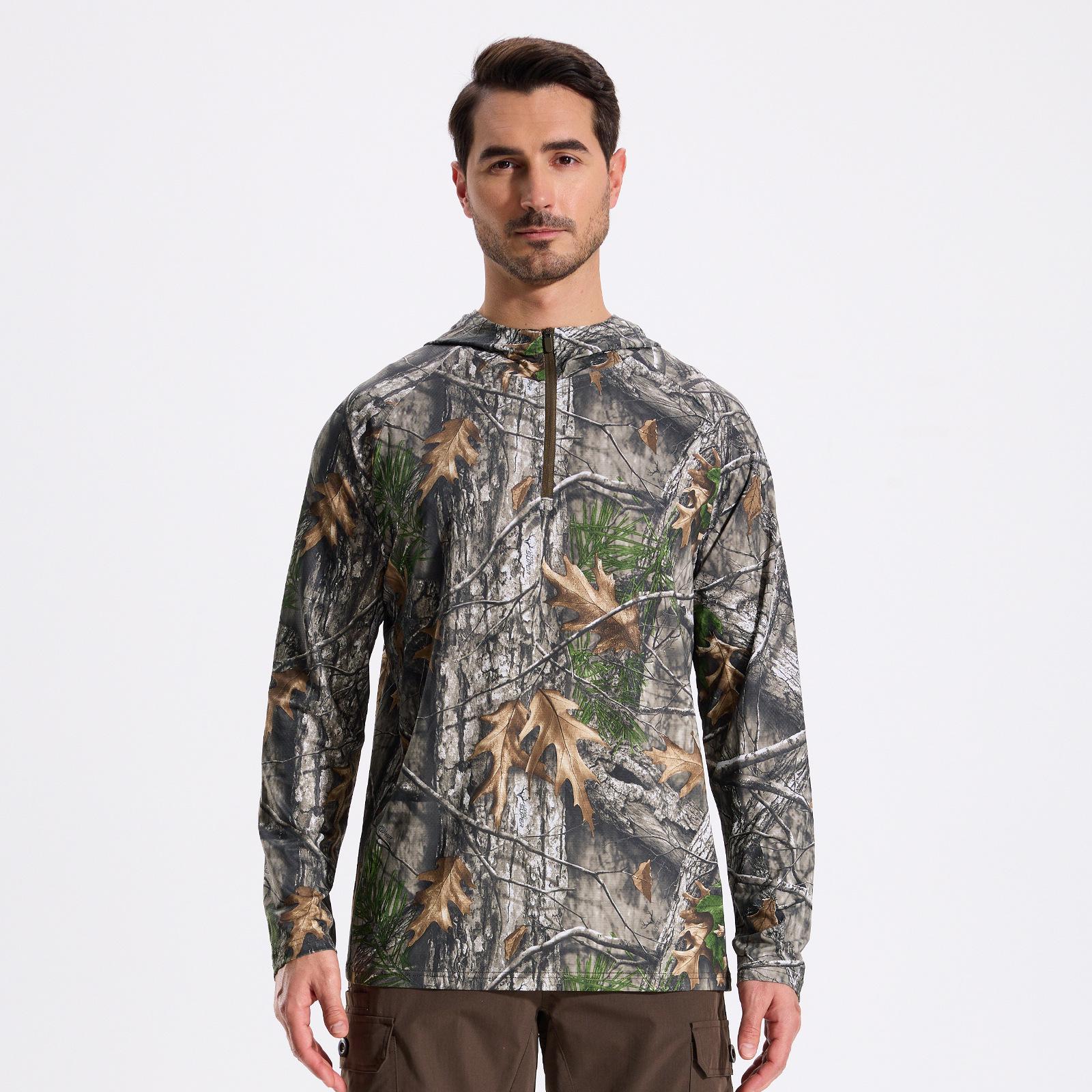 

Men s Camouflage 1/4 Zip Hoodie for Hunting, Birdwatching, Fishing & Hiking T60 2X Large