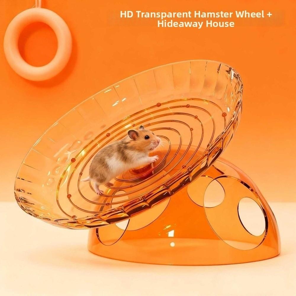 New Acrylic Hamster Running Wheel Anti-slip Silent Spinner Cage Running Wheel Quiet Extra Large Pet Exercise Tool Pet Cage Use
