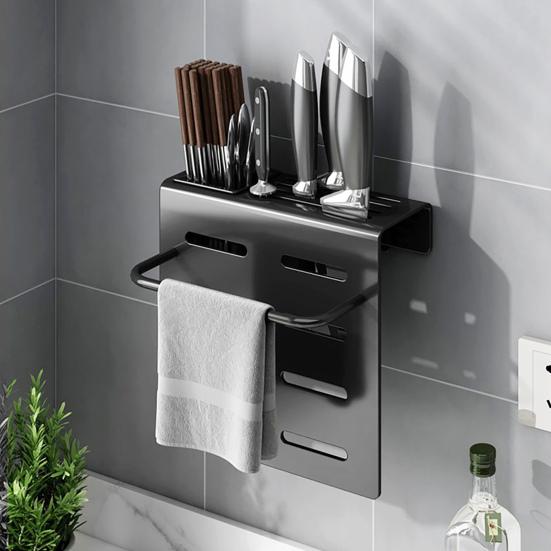 

Kitchen Shelf Multi-purpose Strong Load-bearing Carbon Steel Kitchen Utensil Organizer Rack for Home